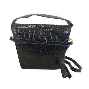 Leather Croco Crossbody